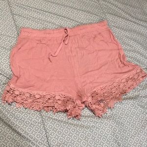 Pink short shorts, size medium
